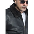 thumbnail image 4 of Men's Leather Jacket with Genuine Fur Collar, 4 of 7