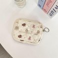 thumbnail image 4 of Cute Cartoon Floral Quilted Coin Purse Mini Canvas Wallet Multi-Functional Storage Bag Women Makeup Lipstick Bags Jewelry Packing Bag, 4 of 4