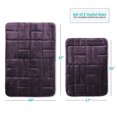 thumbnail image 2 of Clara Clark Bathroom Rugs, Velvet Memory Foam Bath Mat, Ultra Soft Non Slip and Absorbent - Tiled - Set of 2 - Purple, 2 of 6