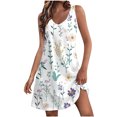 thumbnail image 2 of Ovzne Robes d'Été pour Femmes Robe de Plage Mode Été avec Poches Imprimées Sans Manches Col en V Grande Taille Robe Maxi Imprimée Liquidation, 2 of 6