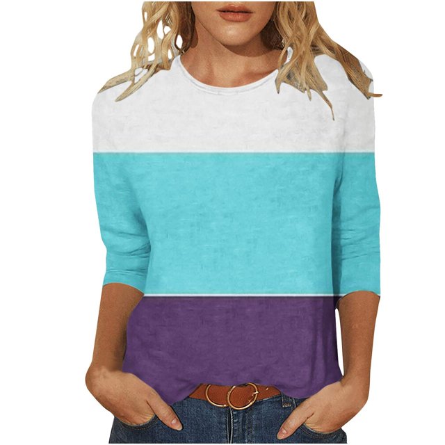 IROINNID en Solde T-shirt à Manches Longues en Polyester pour Femmes Confortable d'Été Ajusté à Nouer Col Rond T-shirt,Noir