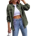 thumbnail image 1 of SUNSIOM Manteau Veste en Denim Surdimensionné pour Femme à Revers à Manches Longues Boutonné Veste en Jean Déchirée Automne Printemps, 1 of 6