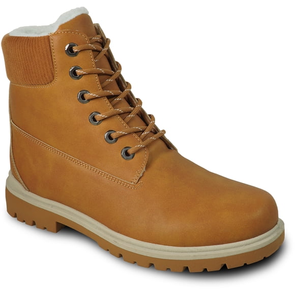 kozi Men Comfortable Winter Boot TIME Fur Lined Lace Up Wheat
