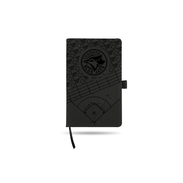 Toronto Blue Jays Laser Engraved Black Notepad With Elastic Band