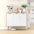 thumbnail image 2 of HOMCOM 36" Sideboard, Buffet Cabinet with Adjustable Shelves, Natural, 2 of 10
