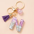 thumbnail image 2 of LYMAYTER Cute Pink Tassel Mug Accessory Initial Letter Charm Keychain - with Tassel, Heart - shaped Sequins, 2 of 7