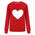 thumbnail image 4 of Automne TIMIFIS Chandails de la Saint-Valentin pour Femmes Chandail à Cœur Chemises Mode Manches Longues Col Rond Chandail à Enfiler Hauts - Printemps/été, 4 of 4