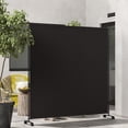 thumbnail image 2 of Outsunny Room Divider with Wheels, 6ft Rolling Privacy Screen, Black, 2 of 10
