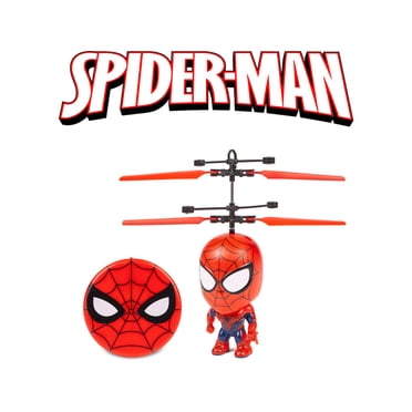 World Tech Toys Marvel Licensed Spider-Man Flying Action Figure Big Head Helicopter UFO 3.5 Inch, Ages 6 & Above