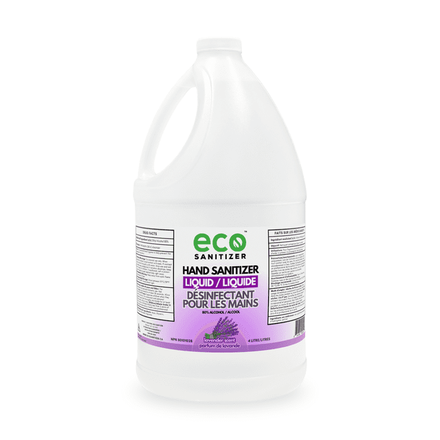 Eco Désinfectant pour les Mains Liquide, 4 Litres, Parfum Lavande