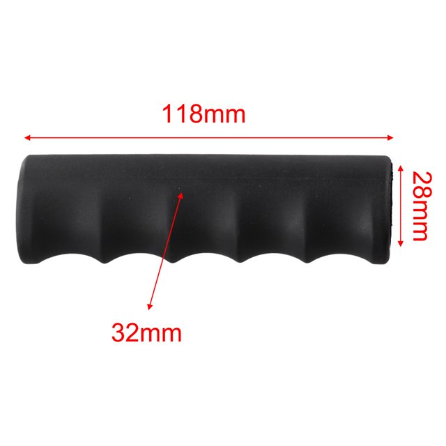 2Pcs Wheelbarrow Rubber Handles, Round Tubes Black Replacement Universal Handles 118 x 28mm
