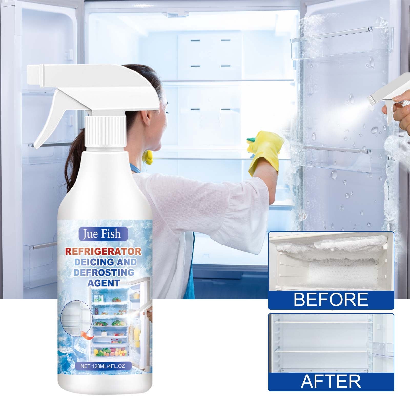 TNDBKQWR Freezer Defroster, Frosts and Ice Remover for Refrigerators, Defrosting Spray for Freezer 120ml