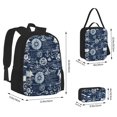 thumbnail image 2 of Kdxio Sailing Cruises Nautical Print School Study Combo Set Backpack with Lunch Bag Pencil Case Oxford Lightweight Durable Travel Organization Kit, 2 of 7
