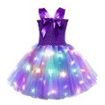 thumbnail image 4 of MIASHUI Princess Déguisement pour Filles Lampe LED Danse Fête Robes Ensemble Bandeau, Violet Foncé, 2-3 Ans, 4 of 7