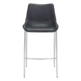 thumbnail image 4 of ZUO Magnus Bar Chair (Set of 2) Black & Silver, 4 of 6
