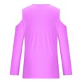 thumbnail image 5 of Yuyuzo Womens Tunic Tops Cold Shoulder Long Sleeve Shirts Loose Solid Color Lightweight Tee Tops, 5 of 5