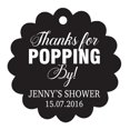 thumbnail image 1 of 100 PCS Personalized Baby Shower Favors Tags Custom Quote Thank You For Popping By Baby Shower Gift Hang Tags, 1 of 1