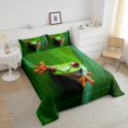 thumbnail image 4 of Erosebridal Ensembles de Literie Grenouille de la Forêt Simple avec Couette, Insert de Couette Faune de la Jungle, Vert, Réversible 2 Pcs, 4 of 7