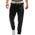 thumbnail image 2 of Kcodviy Mid Waisted Solid Pants Memory Casual Jogging Sports Elastic Long Stilt Pants with Pockets Men's Flat Front Pants, 2 of 6