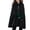 Black, variant on Women Hooded Cape Winter Overcoat Fashion Wool Blend Button Front Cloak Coat for Cold Weather