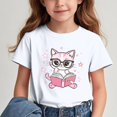 thumbnail image 2 of Girl's Graphic Tees Crew Neck Short Sleeve Cute Summer Tops T Shirts, 2 of 7