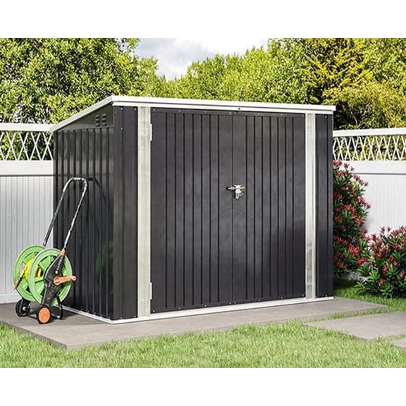 Relyard Abri à Ordures en Métal 6x3 pour 3 Bacs, Rangement Extérieur