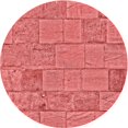thumbnail image 1 of Ahgly Company Tapis Rond Lavable en Machine Intérieur Rouge Rubis, 6 Pieds Rond, 1 of 7