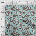 thumbnail image 2 of oneOone Rayon Light Blue Fabric Asian Japanese Koi Fish with Abstract Flower Craft Projects Decor Fabric Printed by The Yard 56 Inch Wide, 2 of 4