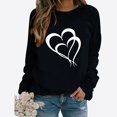 thumbnail image 1 of BVOFAR Chandails à Manches Longues de la Saint-Valentin pour Femmes Décontractés Mignons T-Shirts Graphiques Cœur d'Amour Tendance Col Rond Hauts 2025, 1 of 3