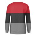thumbnail image 5 of HKEJIAOI Chandails en Molleton pour Femmes Col Rond Bloc de Couleur Poids Moyen Manches Longues, 5 of 5