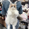 thumbnail image 2 of Sac à Dos Fait à la Main avec Peluches, Sac à Dos Réaliste en Forme de Chat pour Femmes, Mignon Sac Chat Poupée de Chiffon avec Sangle Détachable, Grand Sac à Dos en Peluche pour Usage Quotidien, 2 of 9