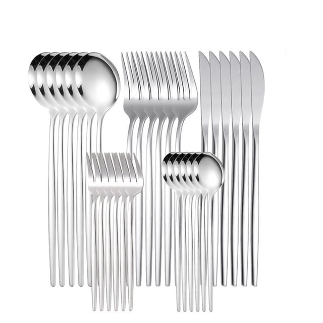 Stainless Steel Table,Spoons and Forks Set Stainless Steel Knife Fork and Spoon Cutlery 30 Piece Steak Knife Fork and Spoon Set Steak Knife Set,Forks and Spoons,Fork and Spoon Set