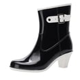 thumbnail image 1 of Punk Style Mid Snow Boots Womens Non-Slip Rain Boots High Heel Water Shoes, 1 of 9