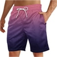 thumbnail image 1 of Plebaso Casual Beach Shorts for Men Drawstring Gradient Print Shorts Mens Lightweight Summer Short Pants, 1 of 4