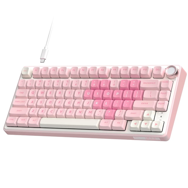 RK ROYAL KLUDGE R75 Mechanical Keyboard Wired with Volume Knob, 75% Keyboard Gasket Mounted, Hot Swappable, Creamy Sound, MDA Profile, PBT Keycaps, P