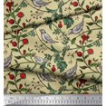 thumbnail image 3 of Soimoi Poly Georgette Fabric Bird & Leaf Bird Print Fabric by Yard 42 Inch Wide, 3 of 3