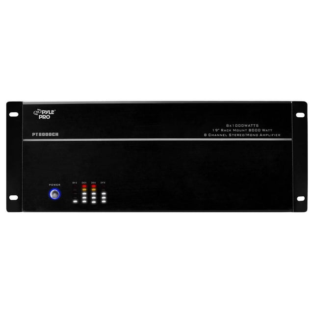 New Pyle PT8000CH 8 Channel 8000 Watt 19" Rack Mount Stereo Mono Amplifier Amp