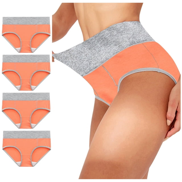 Pxiakgy sous-Vêtements Intimes pour Femmes Bikini Couleur Femmes Patchwork Culottes Slips Slips Unis Orange + TTG