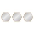 thumbnail image 2 of Kate and Laurel Rhodes Modern Hexagon Wall Mirror Set, 3 Pieces, Gold, Chic Geometric Mirror for Wall, 2 of 7