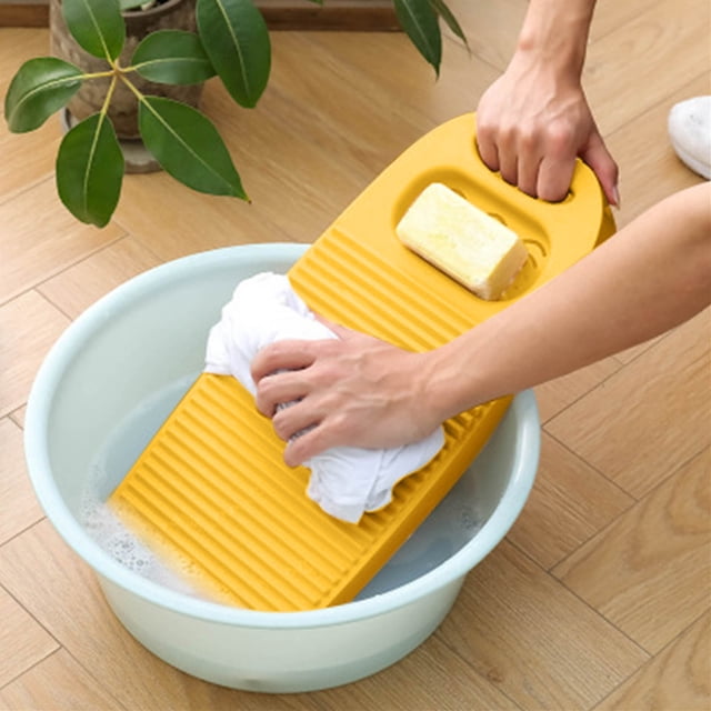 Plastic Hand Washing Board for Clothes, Manual Laundry Scrubber with 3D Pattern, Portable ABS Washboard for Household Use