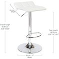 thumbnail image 4 of Bronte Living Leatherette Bar Stool with Adjustable Height, 360 Swivel Design and Pedestal Base with Footrest for Kitchen, Bar, Kitchen Island - Series Patricia - Set of 2, 4 of 8