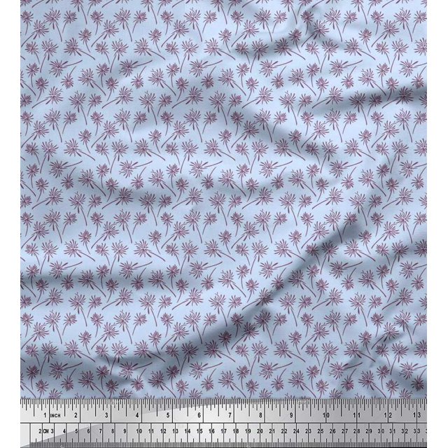 Soimoi Polyester Crepe Fabric Artistic Floral Print Fabric by The Yard 52 Inch Wide