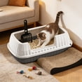 thumbnail image 4 of Tyidzon Semi Enclosed High Bar Cats Litter Box With Splashs Proof Designs For Cats And Cats Shovel Suitable For Home Cats, 4 of 6