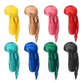 thumbnail image 1 of 8pcs Long Tail Durag Pirate Hat Elastic Chemotherapy Hat Turban Head Scarf Caps, 1 of 8