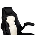 thumbnail image 4 of Poundex Chaise de Bureau en Faux Cuir Noir et Blanc, 4 of 7