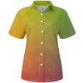 thumbnail image 4 of Button Down Shirts for Women Short Sleeve Collared Work Office Blouses Casual Relaxed Fit Summer Tunic Tops Plus Size, 4 of 5