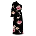 thumbnail image 5 of LOVZFMLL Robe d'Été pour Femme, Aguichant, à une Épaule, Imprimée, Ample, Ourlet Fendu à Moitié, Manches, Noir, m, 5 of 5