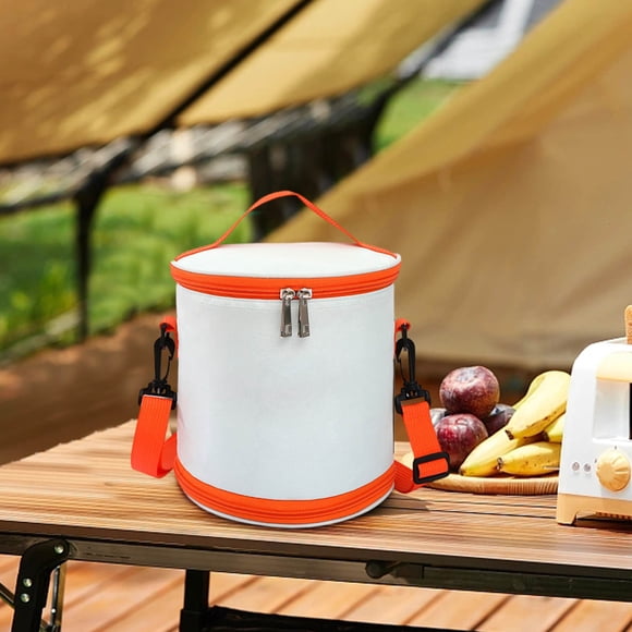 Nilvkv Lunch Bag Color Blocking Cylindrical Insulation Bag Bring Food to Work or School Bento Bag Outdoor Picnic Bag(7.09x7.09x7.48in)