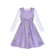 thumbnail image 1 of Robe Fille Ensemble 2 Pcs Violet Floral T-Shirt à Manches Longues Coton 10 Ans, 1 of 1