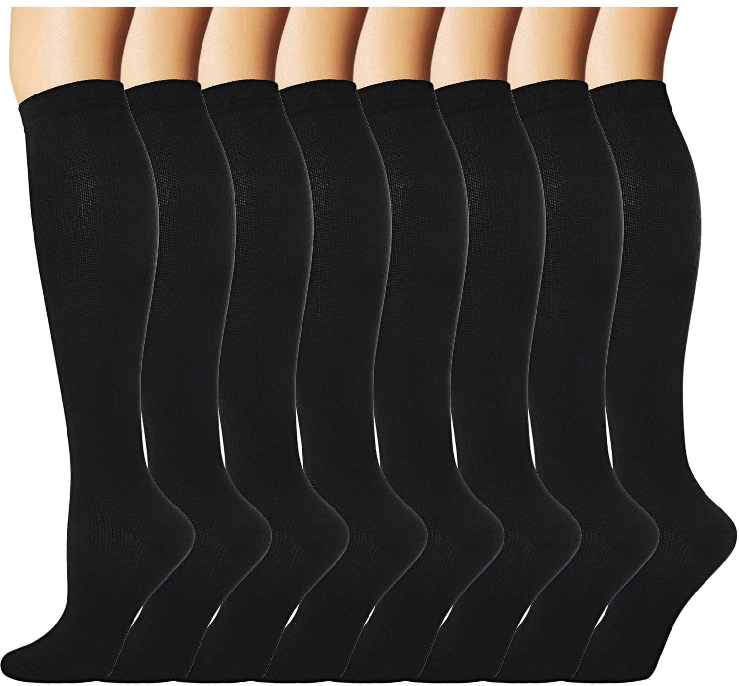 8 Pairs Compression Socks Men Women 20-30 mmHg Compression Stockings for Sports